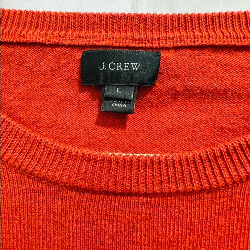 J.Crew 100% Cotton Crewneck Men’s Sweater  Orange‎ Size L